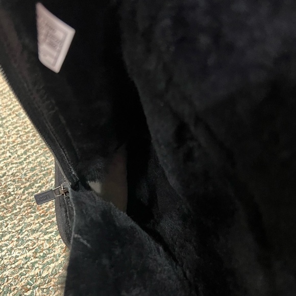 UGG Black Kenly Winter Tall Suede Sherpa Line Boots Size 9 Women's - Picture 9 of 12